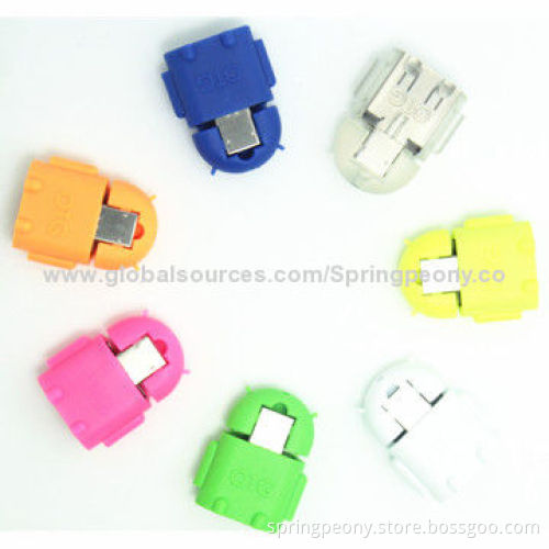USB OTG Adapters for Digital Device, Various Colors Available